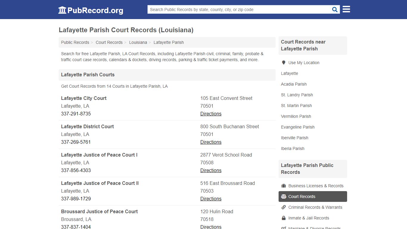 Lafayette Parish Court Records (Louisiana) - PubRecord.org